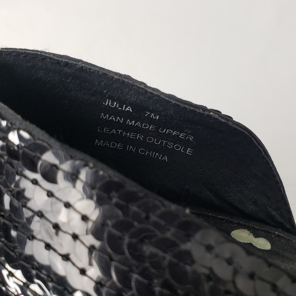 Rampage JULIA Black Sequined Open Toe Heels - Picture 8 of 11